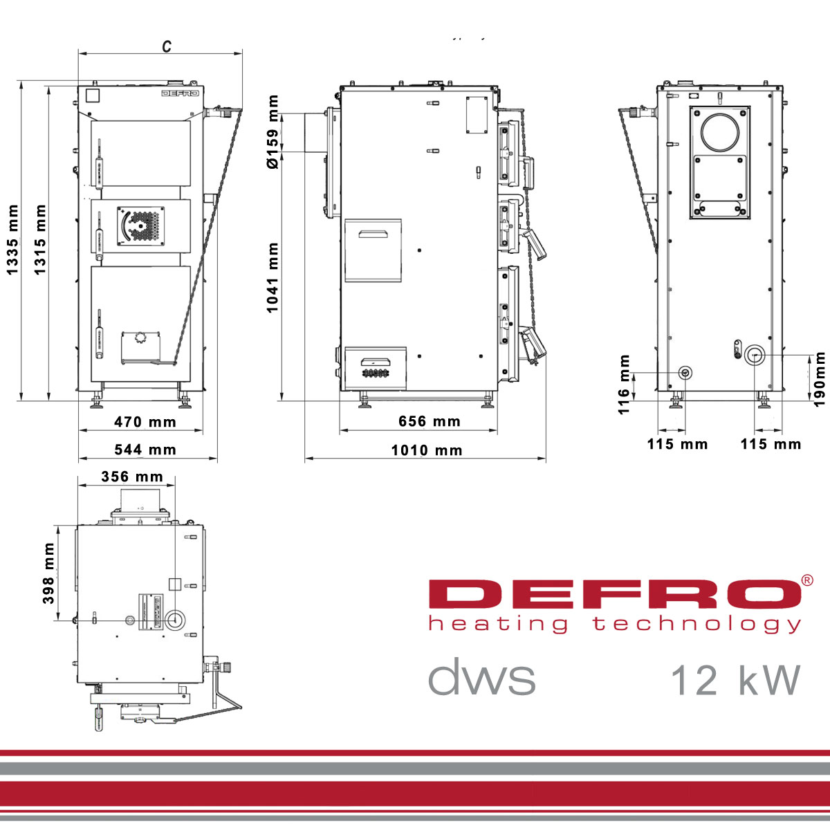 Defro DWS Festbrennstoffkessel 12 kW