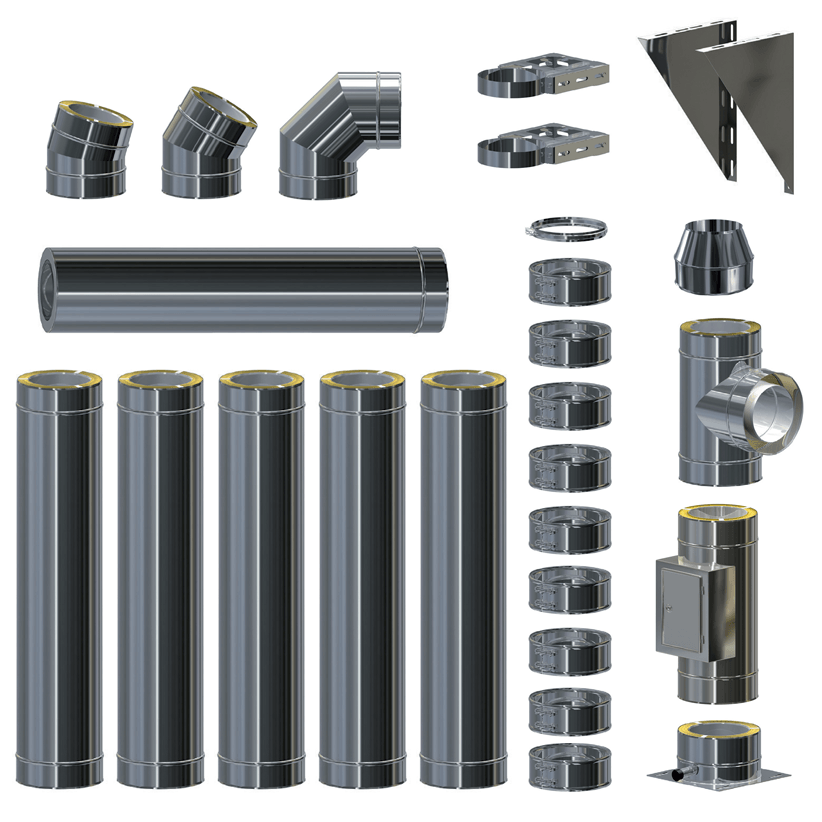 Edelstahlschornstein Doppelwandig Ø 150 mm